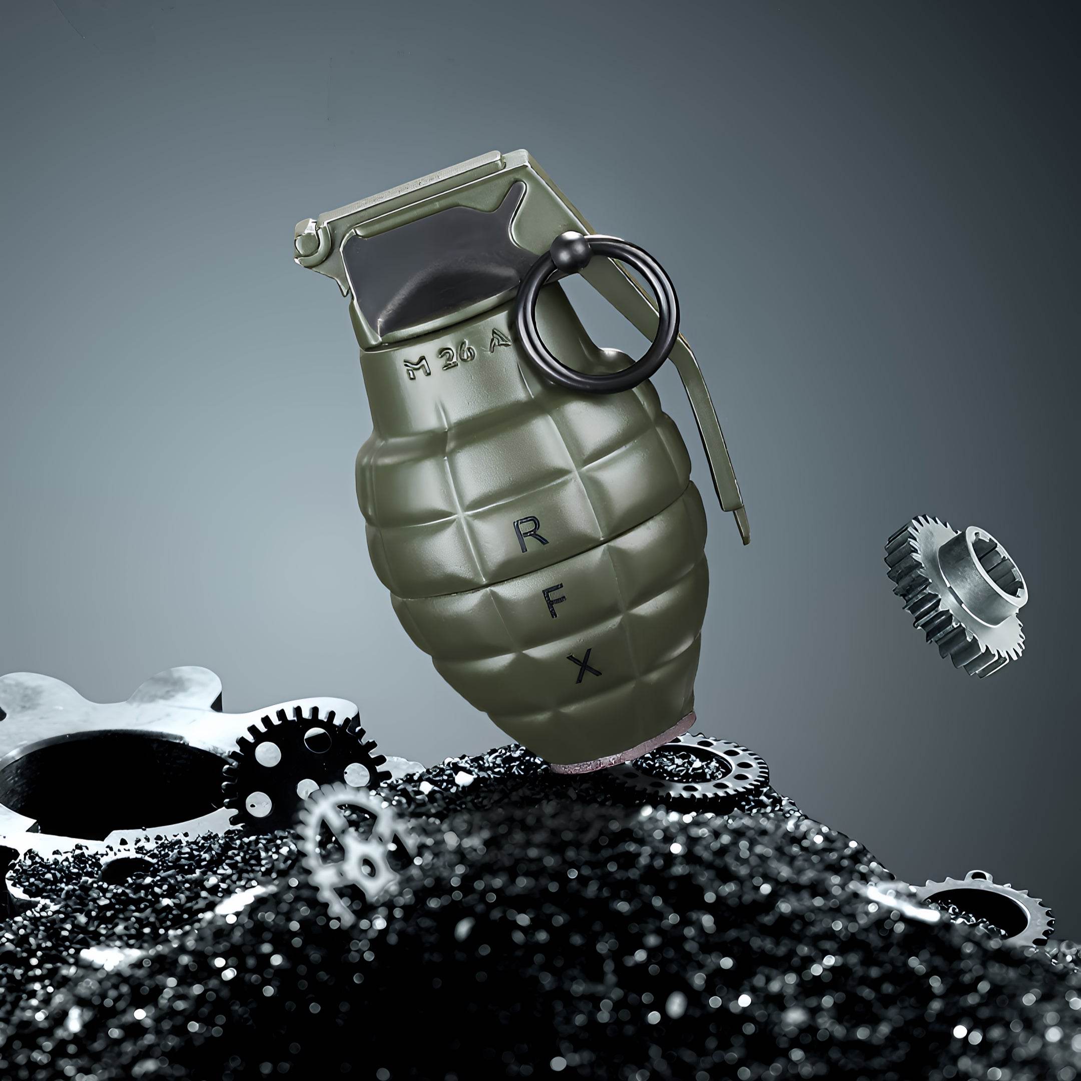 Mini Grenade Lighter With Round Ashtray - GHOST RIG