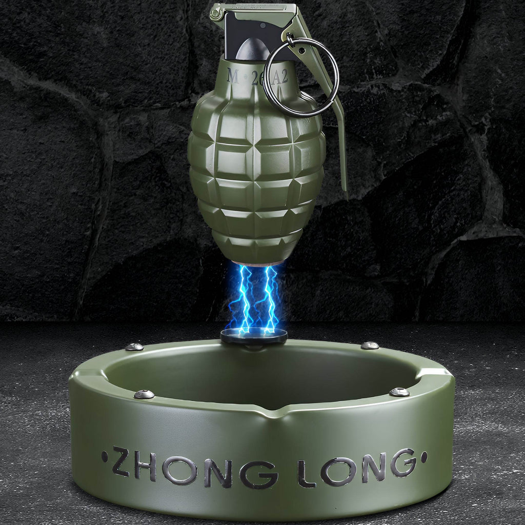 Grenade Lighter With Round Ashtray - GHOST RIG