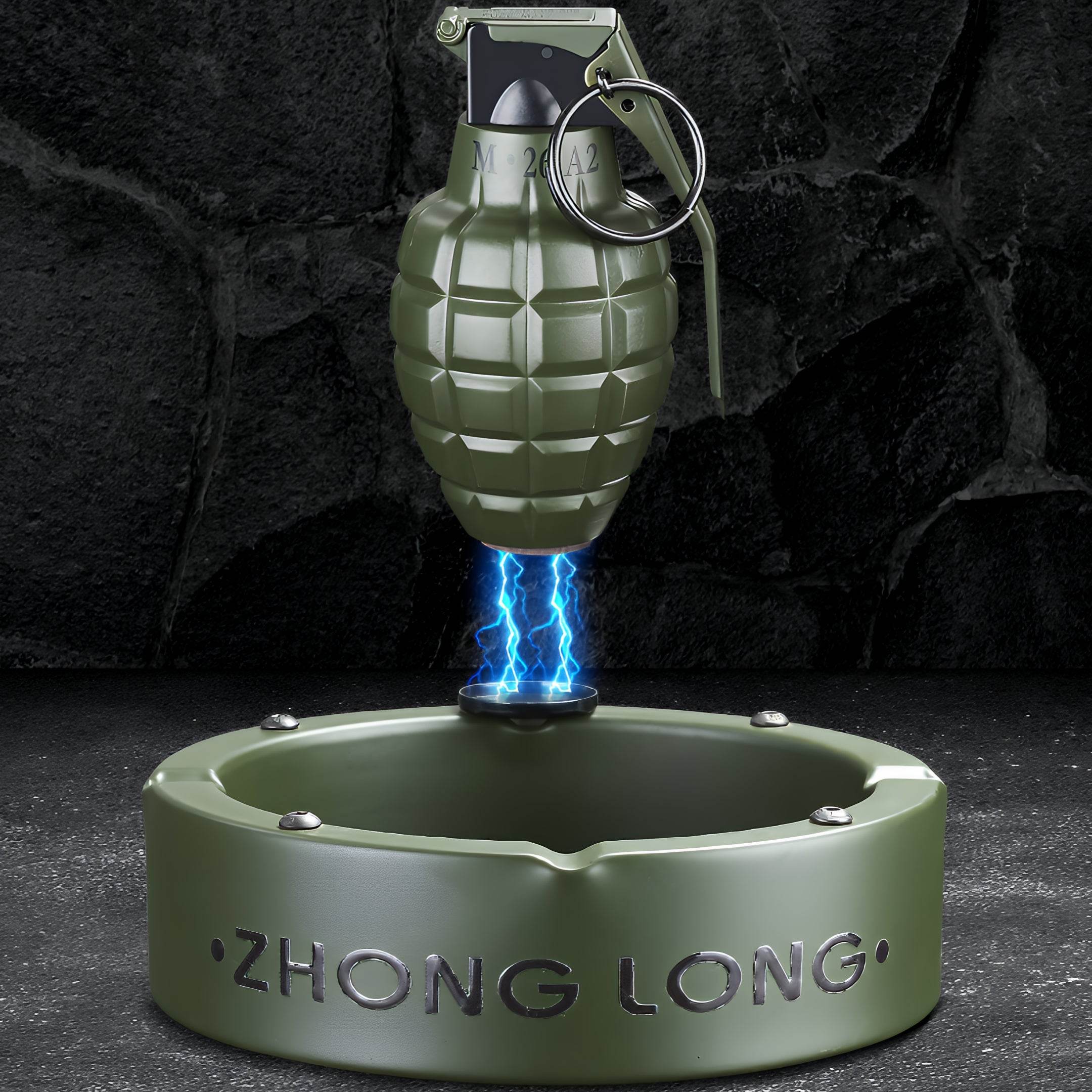 Grenade Lighter With Round Ashtray - GHOST RIG