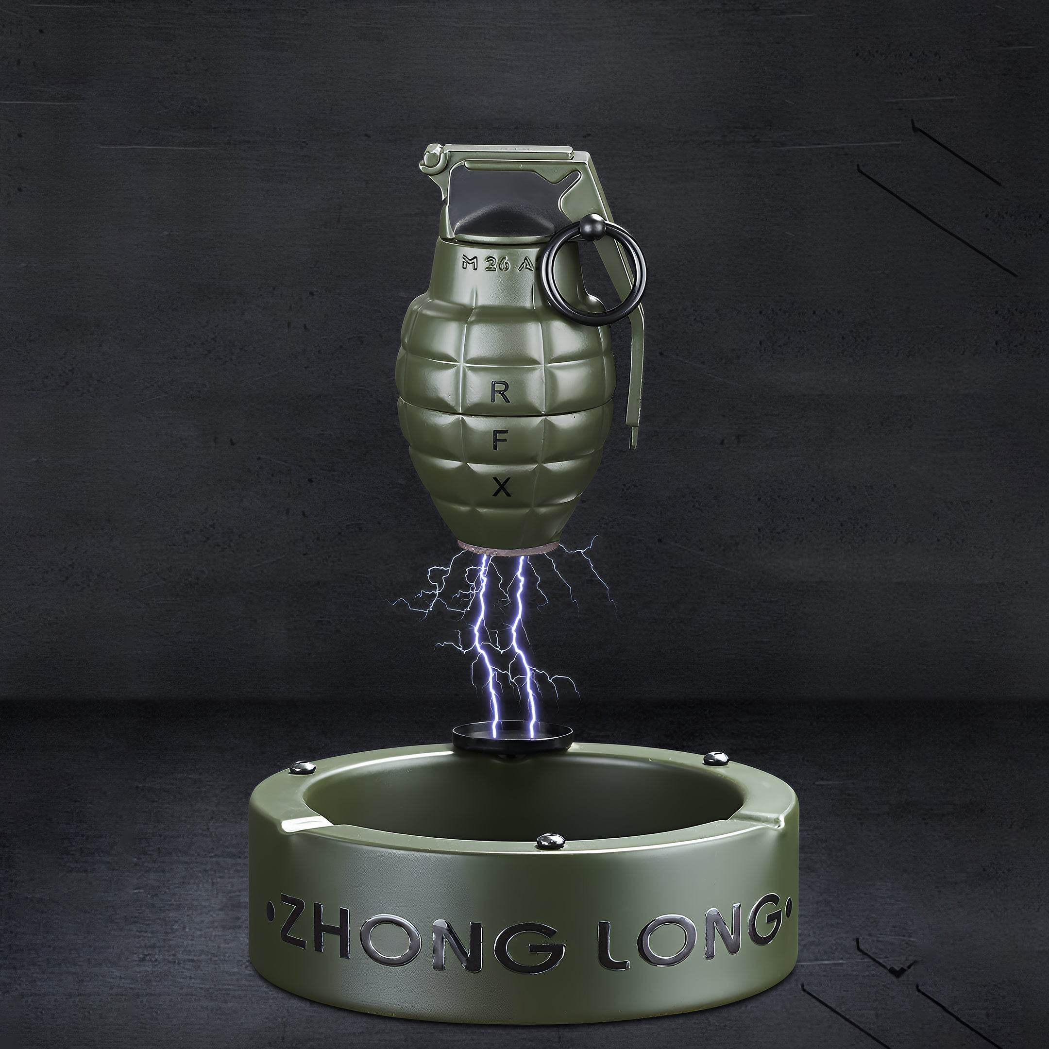 Mini Grenade Lighter With Round Ashtray - GHOST RIG