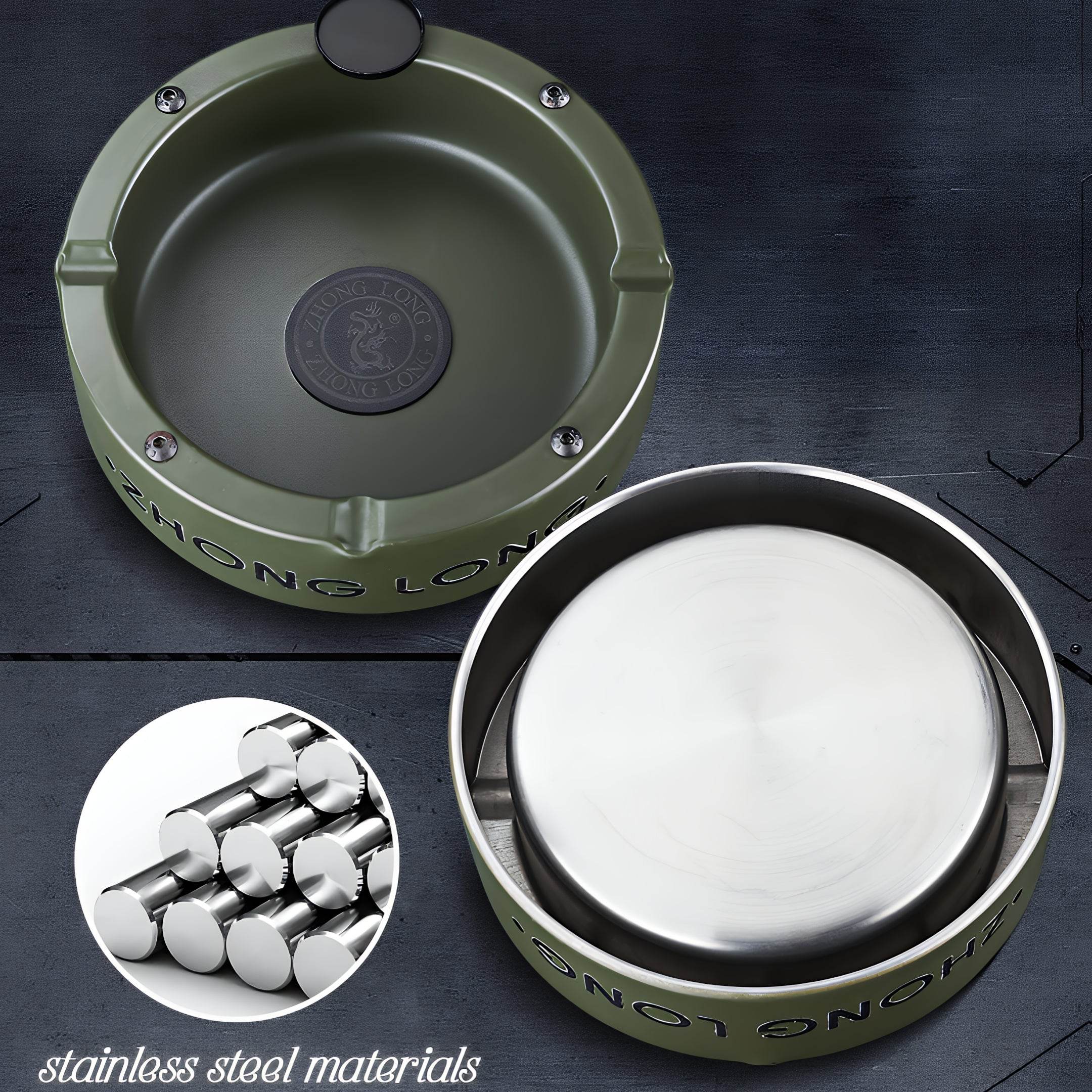 Grenade Lighter With Round Ashtray - GHOST RIG