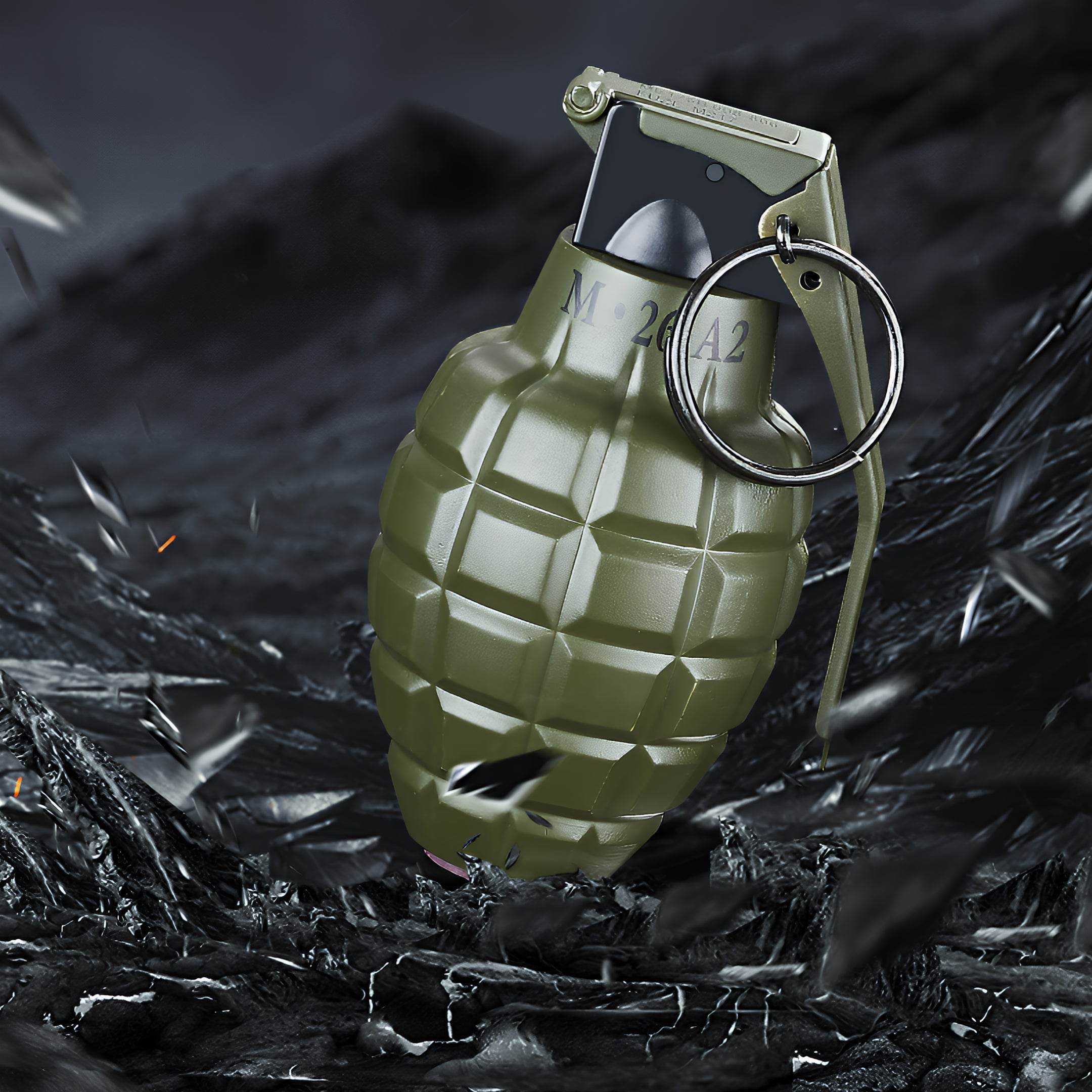 Grenade Lighter With Round Ashtray - GHOST RIG