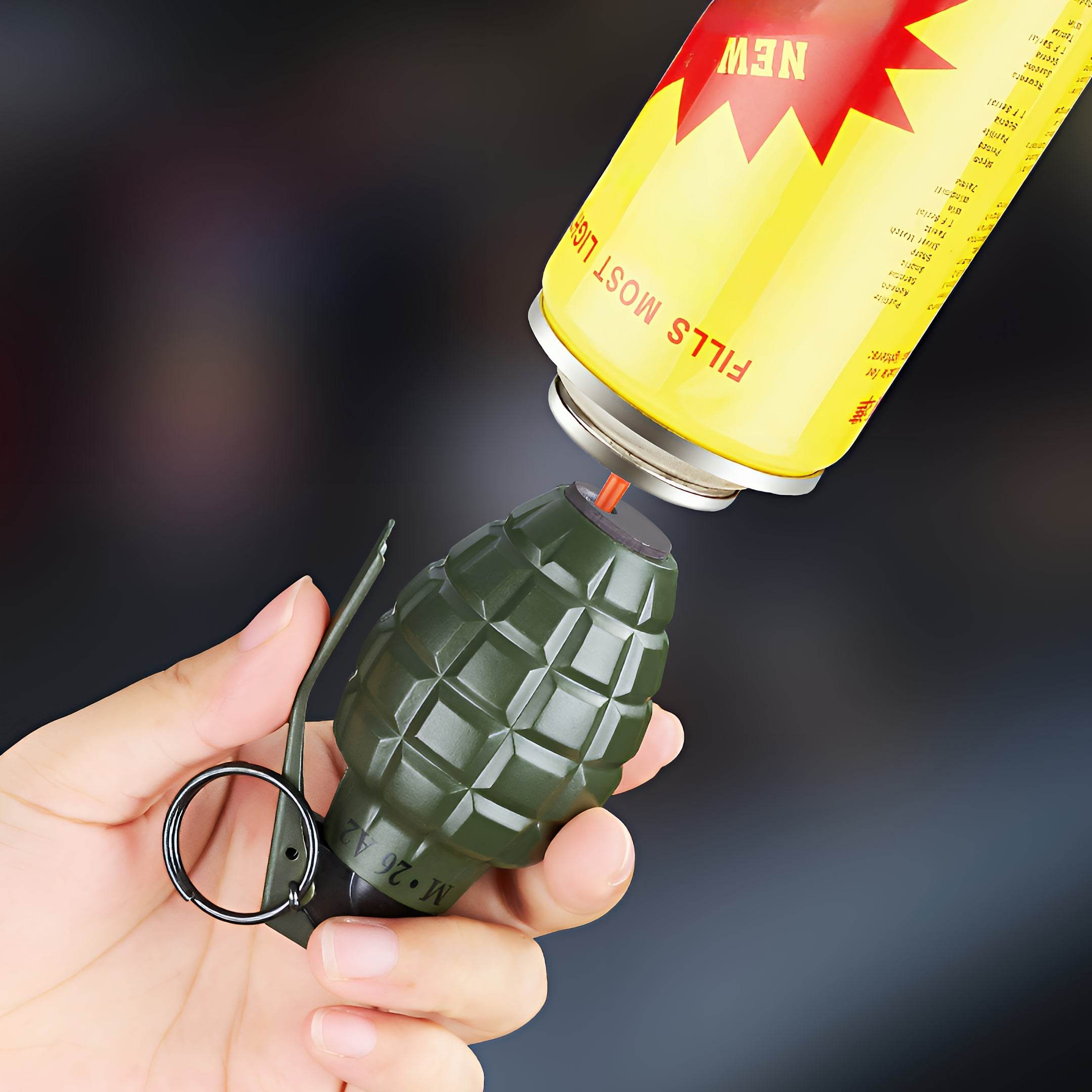 Grenade Lighter With Round Ashtray - GHOST RIG