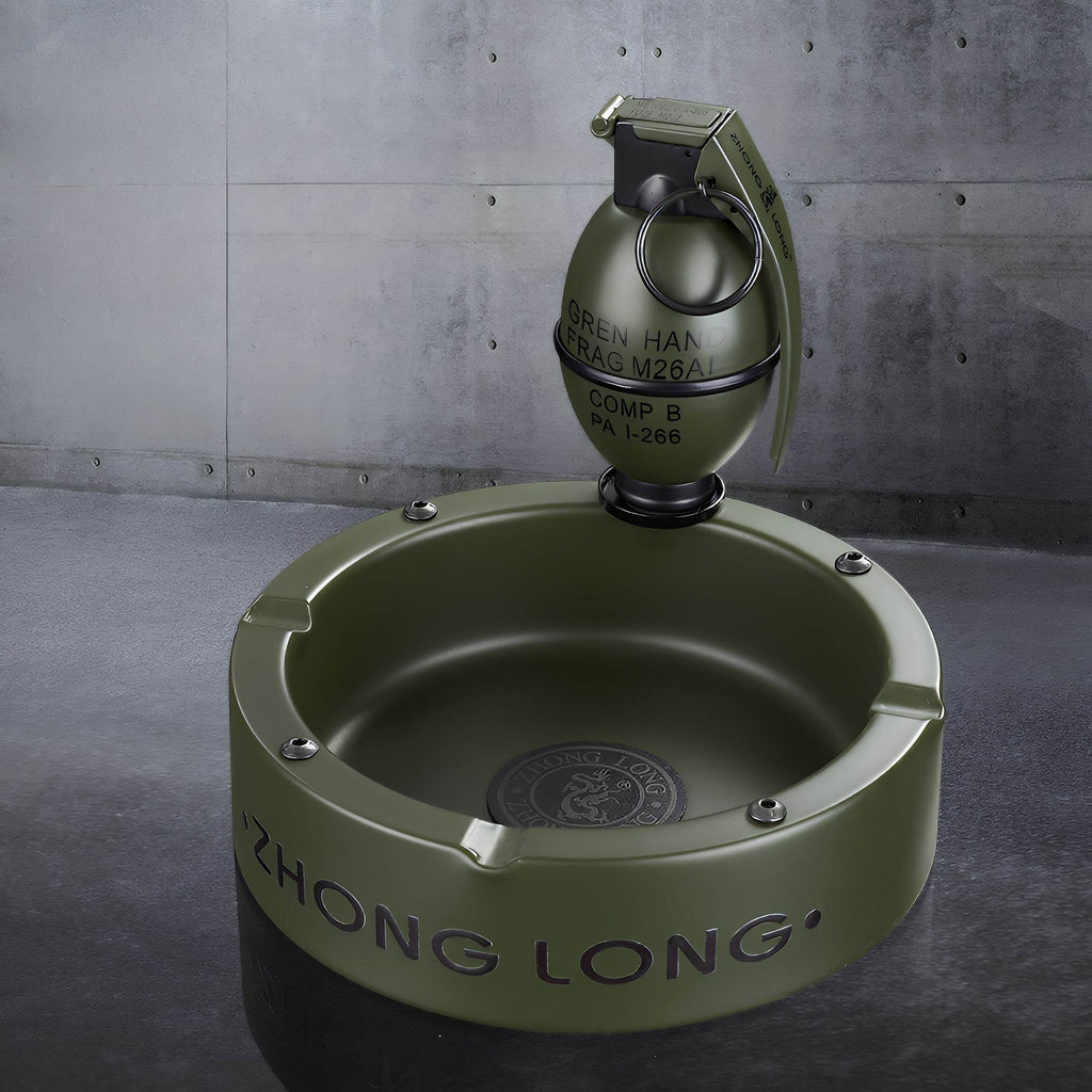 Grenade Lighter With Round Ashtray - GHOST RIG