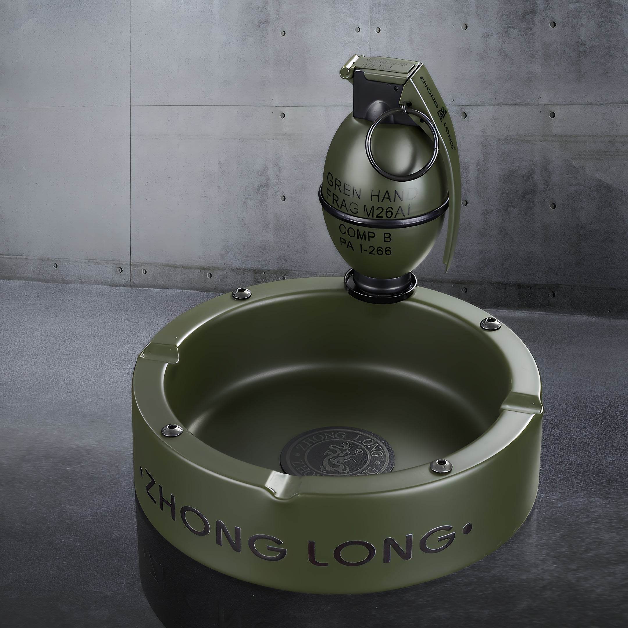 Grenade Lighter With Round Ashtray - GHOST RIG