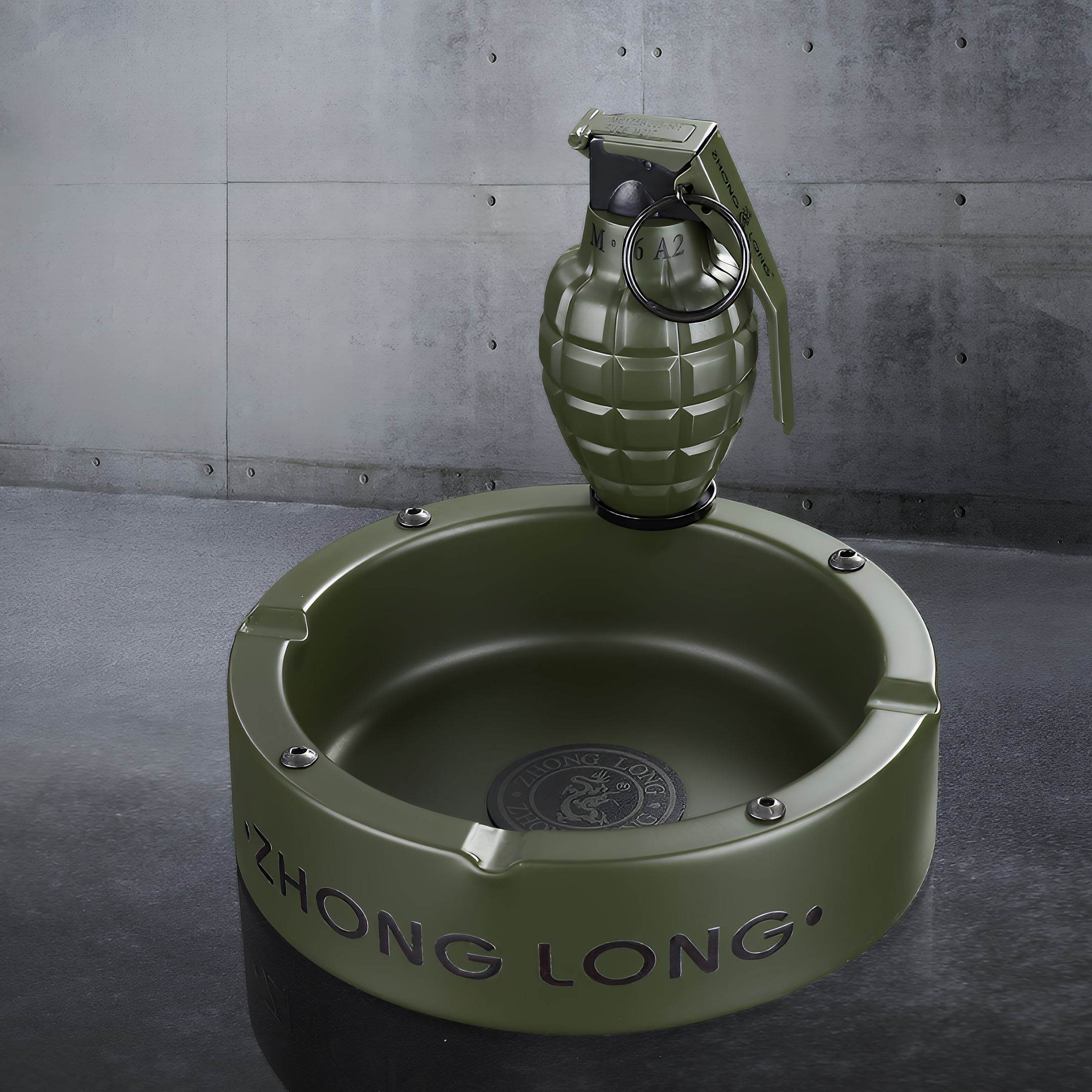Grenade Lighter With Round Ashtray - GHOST RIG