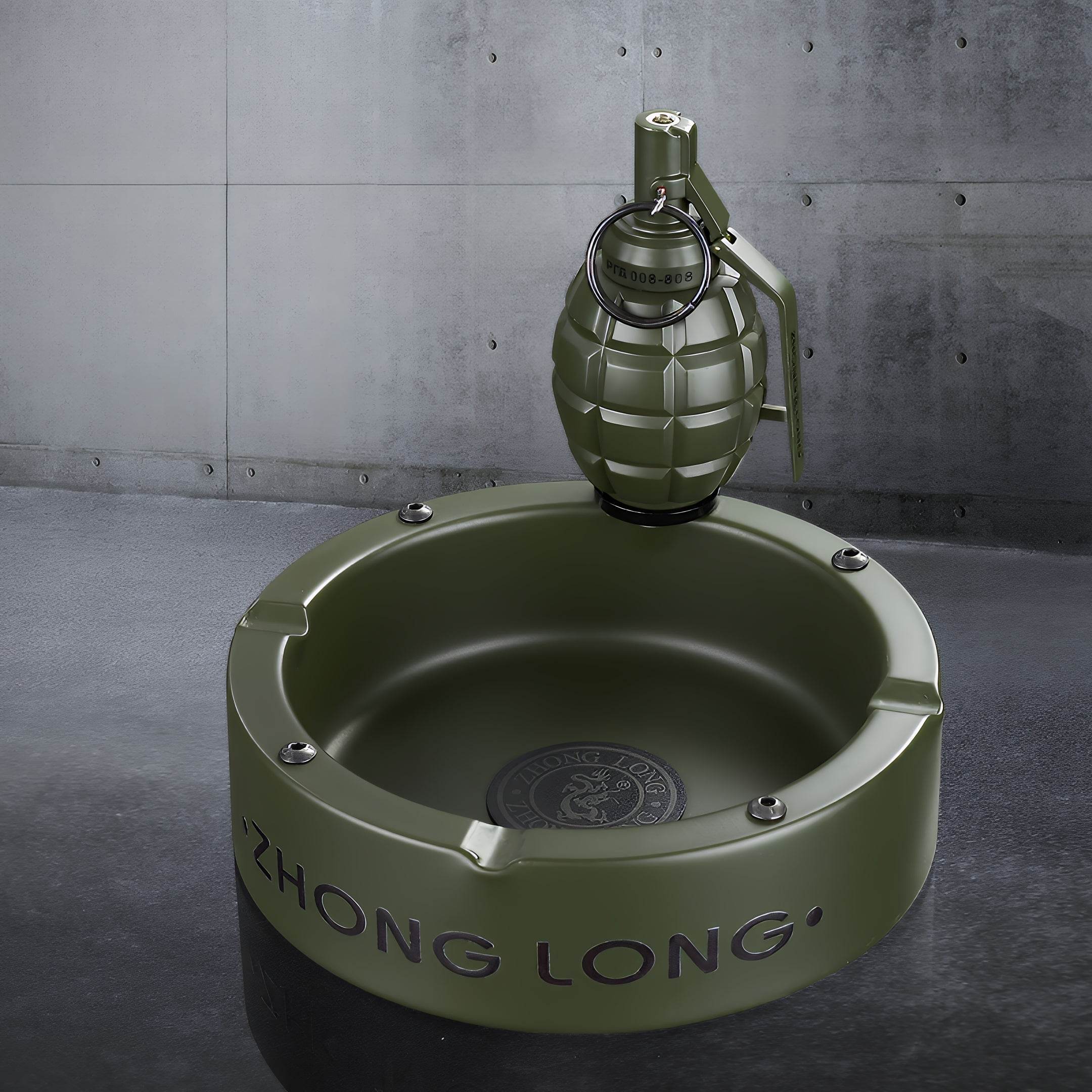 Grenade Lighter With Round Ashtray - GHOST RIG