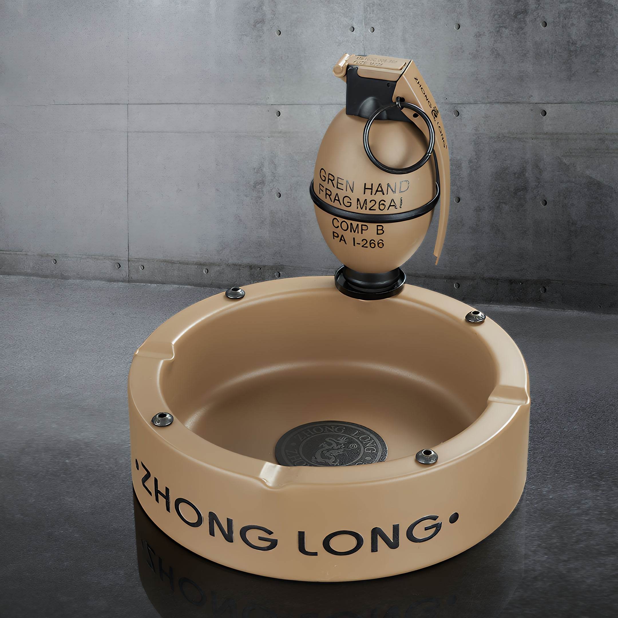 Grenade Lighter With Round Ashtray - GHOST RIG