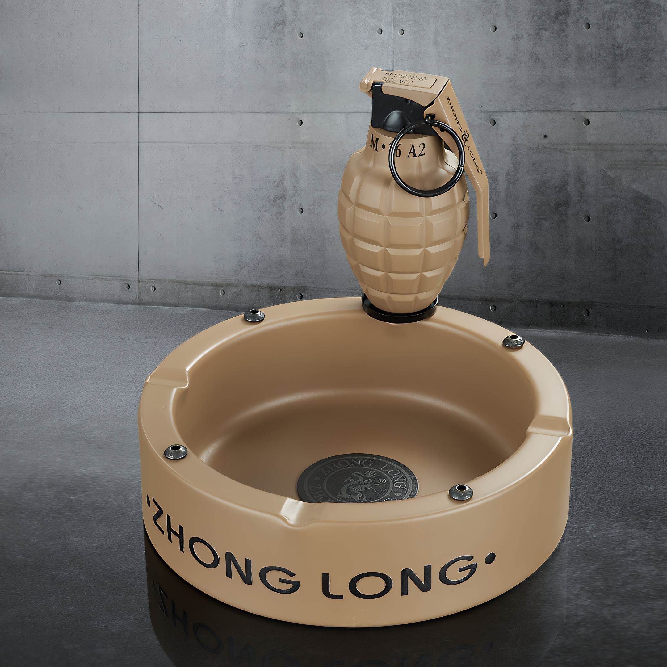Grenade Lighter With Round Ashtray - GHOST RIG