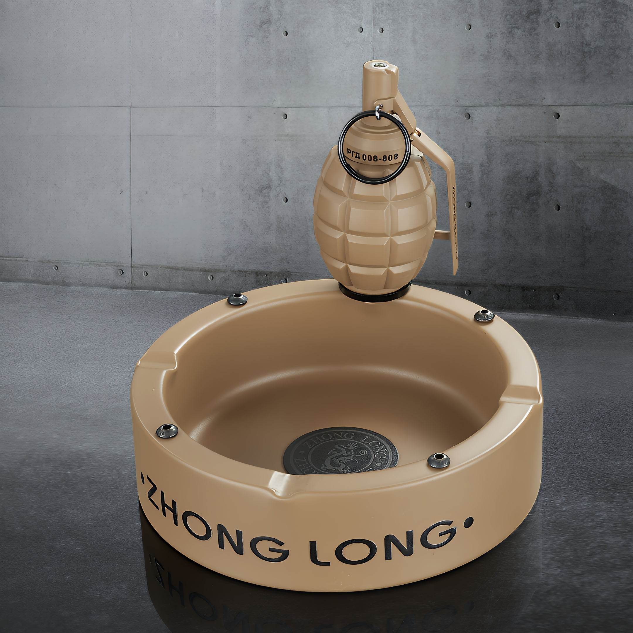 Grenade Lighter With Round Ashtray - GHOST RIG
